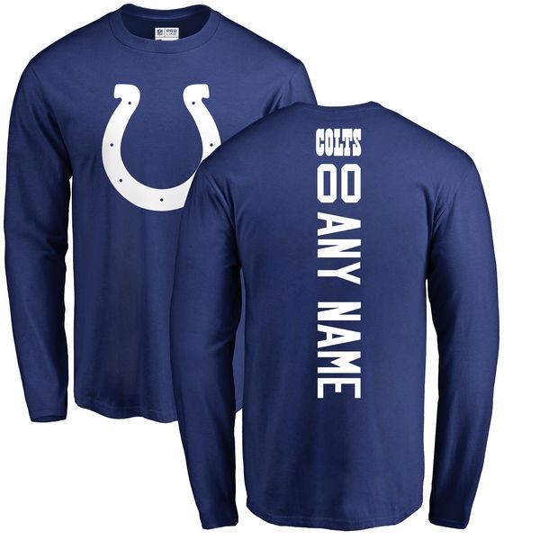 Men Indianapolis Colts NFL Pro Line Royal Custom Backer Long Sleeve T-Shirt